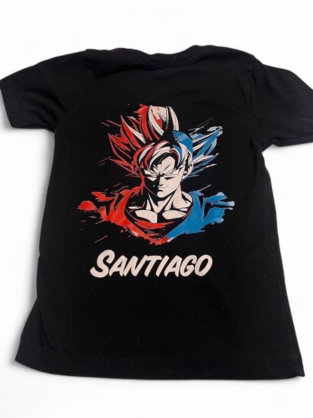 Black Kids Dragon Ball, Z Tee with Red & Blue Anime Design - Santiago